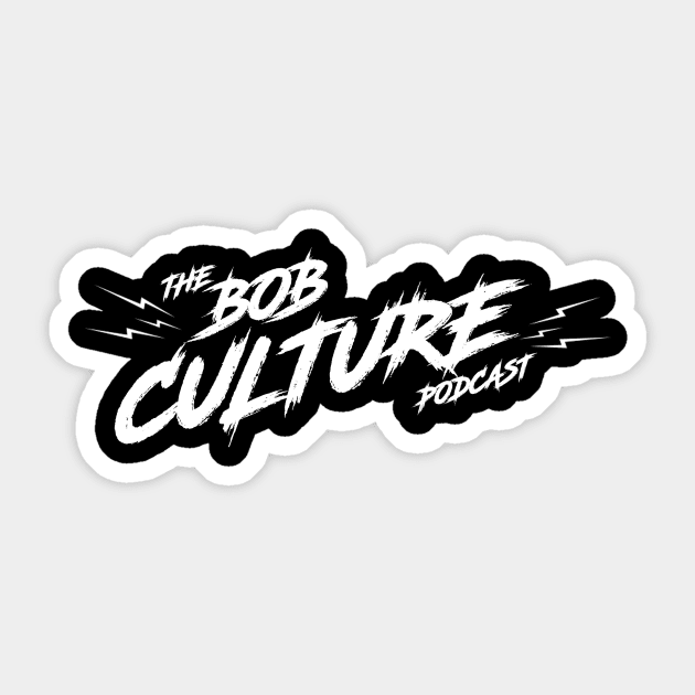 BCP White Lightning Logo Sticker by The Bob Culture Podcast